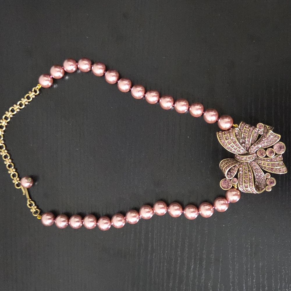 HEIDI DAUS Ravishing Ribbon Beaded Necklace Crystal Statement Necklace